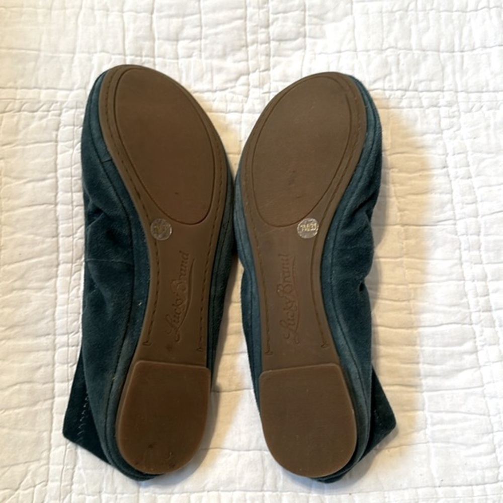 Lucky Brand slip on flats, size 7 - suede dark teal color - Picture 4 of 7